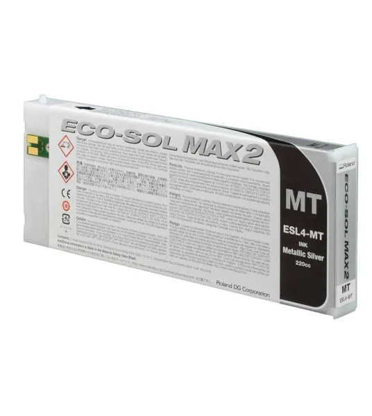 Cartucho de tinta Original Roland Ecosolmax 2 plata claro de 220ml.