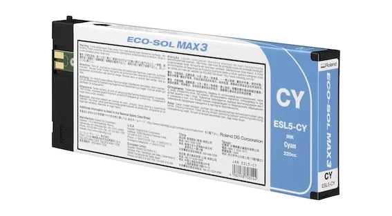 Cartucho de tinta Original Roland Ecosolmax 3 cián de 220ml.