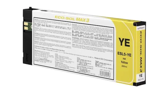 Cartucho de tinta Original Roland Ecosolmax 3 amarillo de 220ml.