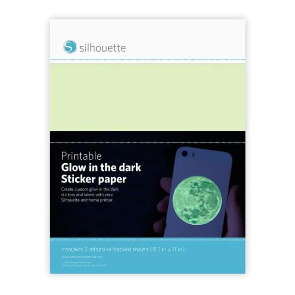 Papel fluorescente Adhesivo Imprimible "Glow in the Dark" Silhouette