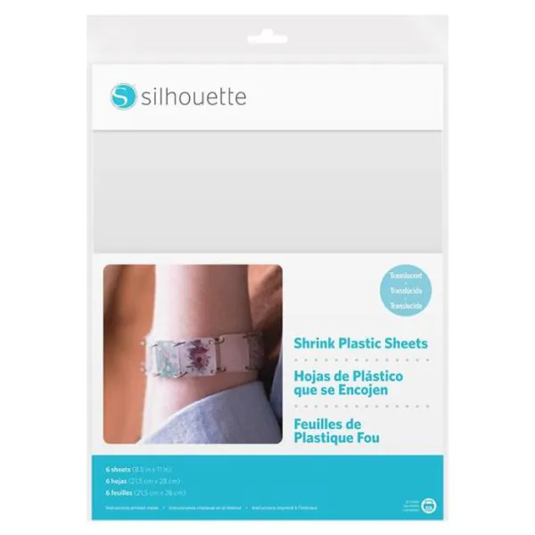 6 Hojas de Plástico transparente que se encojen Silhouette