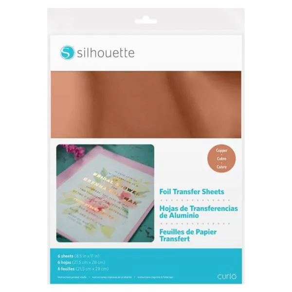 Hojas de transferencia de papel de aluminio  Cobre Silhouette