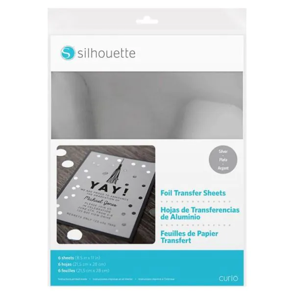 Hojas de transferencia de papel de aluminio  Plateado  Silhouette